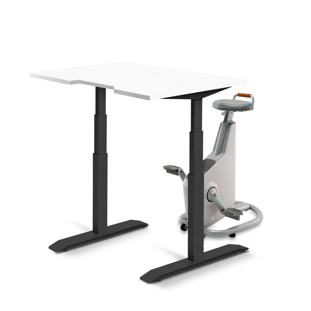 Omni Ampera Kinetic Bike Desk - Glacier White