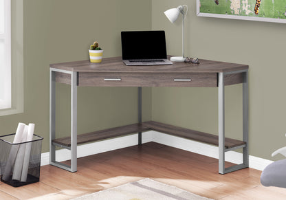42" Taupe & Silver Corner Computer Desk