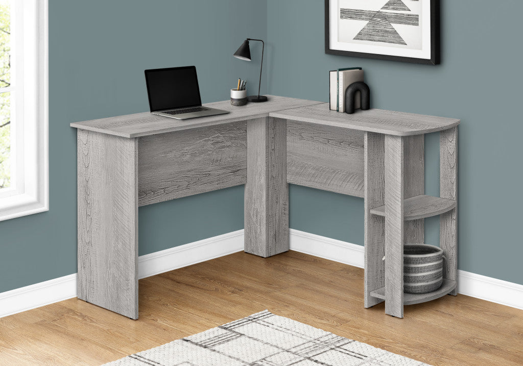 47" Executive Corner Desk | Natural Gray Wood