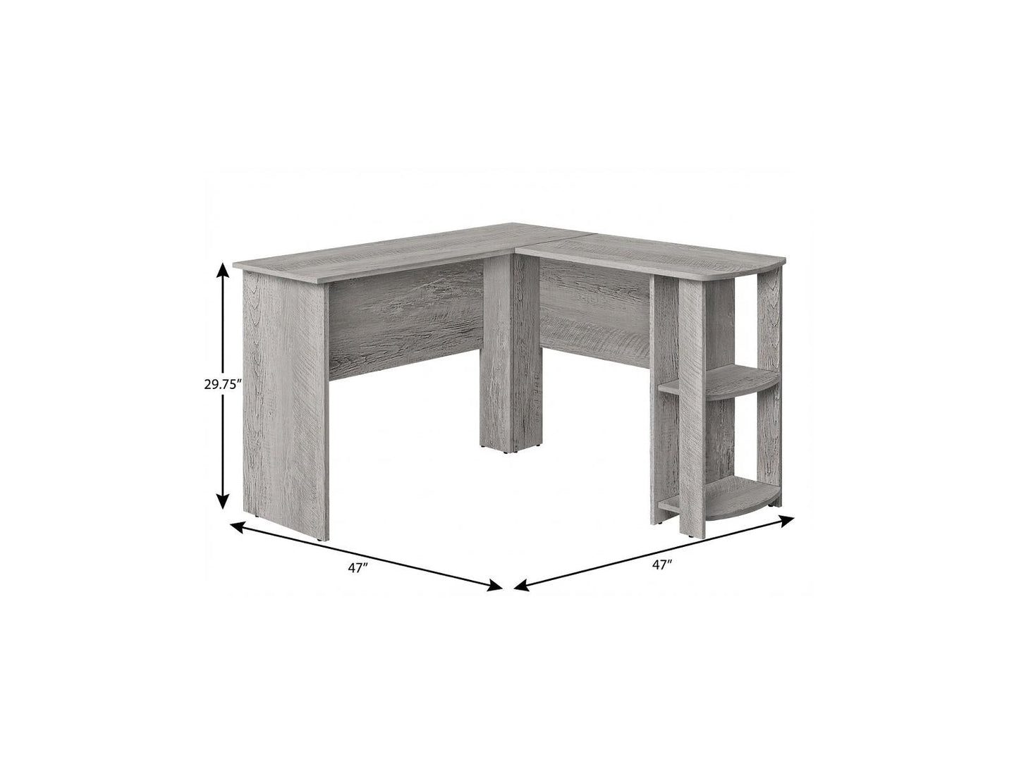 47" Executive Corner Desk | Natural Gray Wood