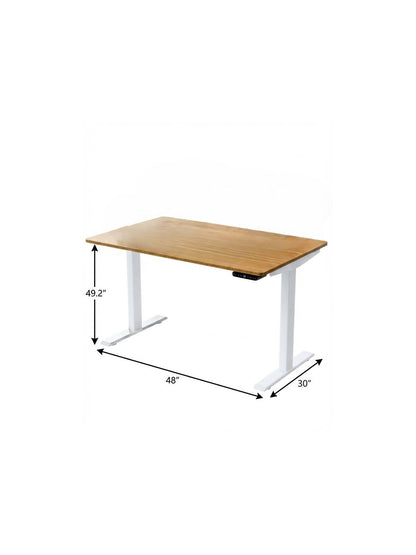 48" Executive Standing Desk | Natural Bamboo & Cloud White