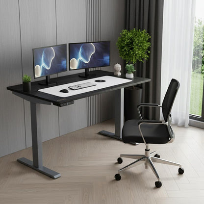 60" Executive Rolling Standing Desk | Black Bamboo & Slate Gray