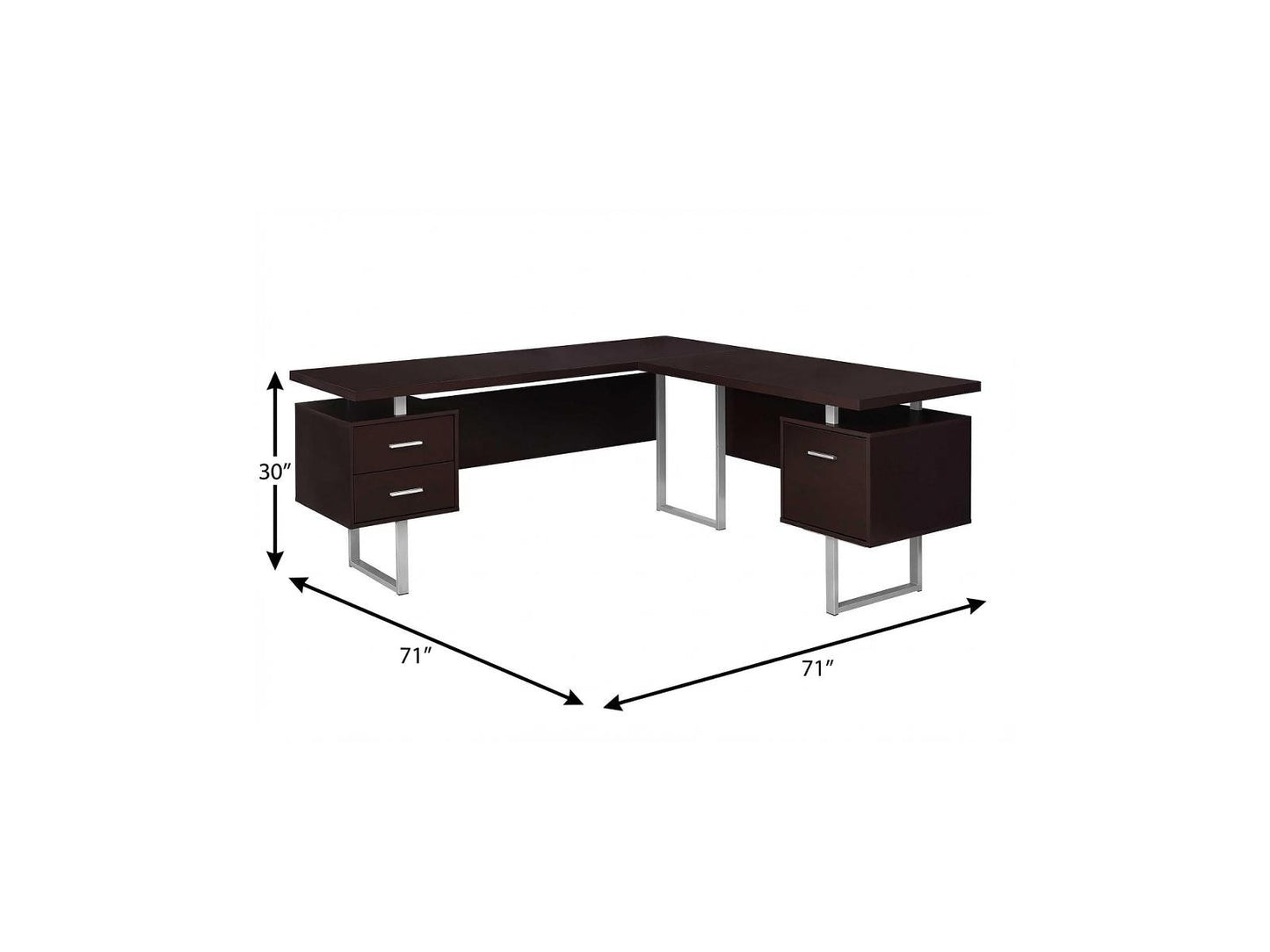 The Alden 71" Executive L-Shaped Desk