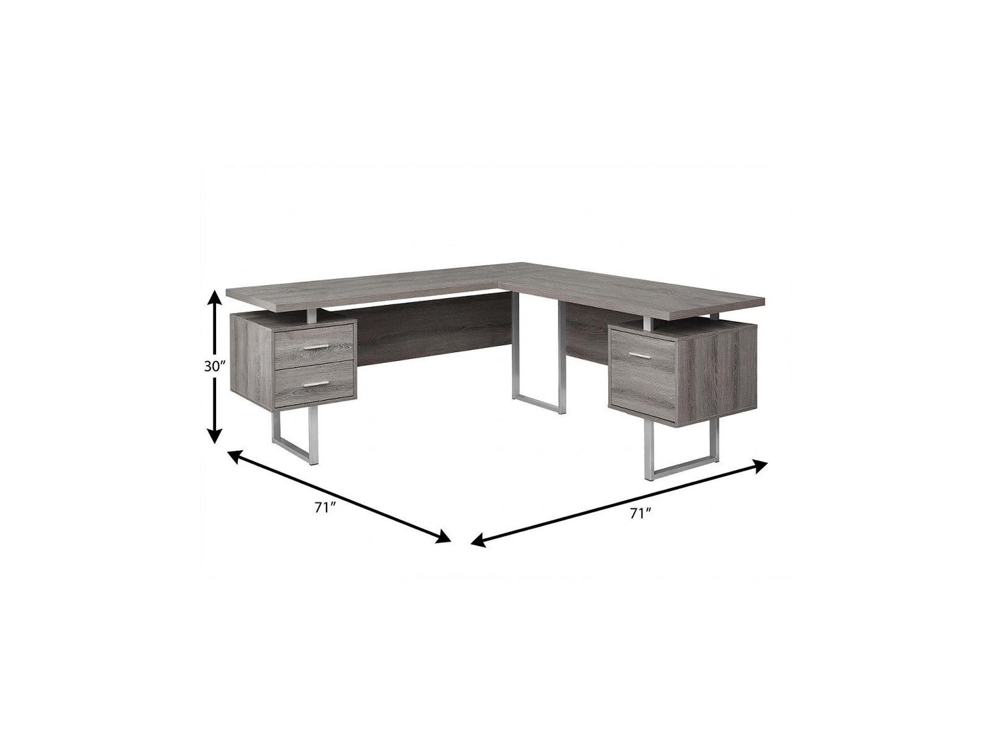 The Alden 71" Executive L-Shaped Desk