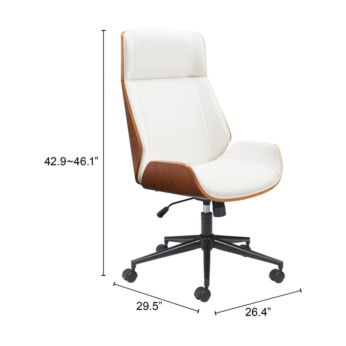 The Coda Executive High-Back Chair - Arctic White & Birch Support