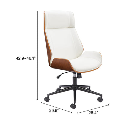 The Coda Executive High-Back Chair - Arctic White & Birch Support