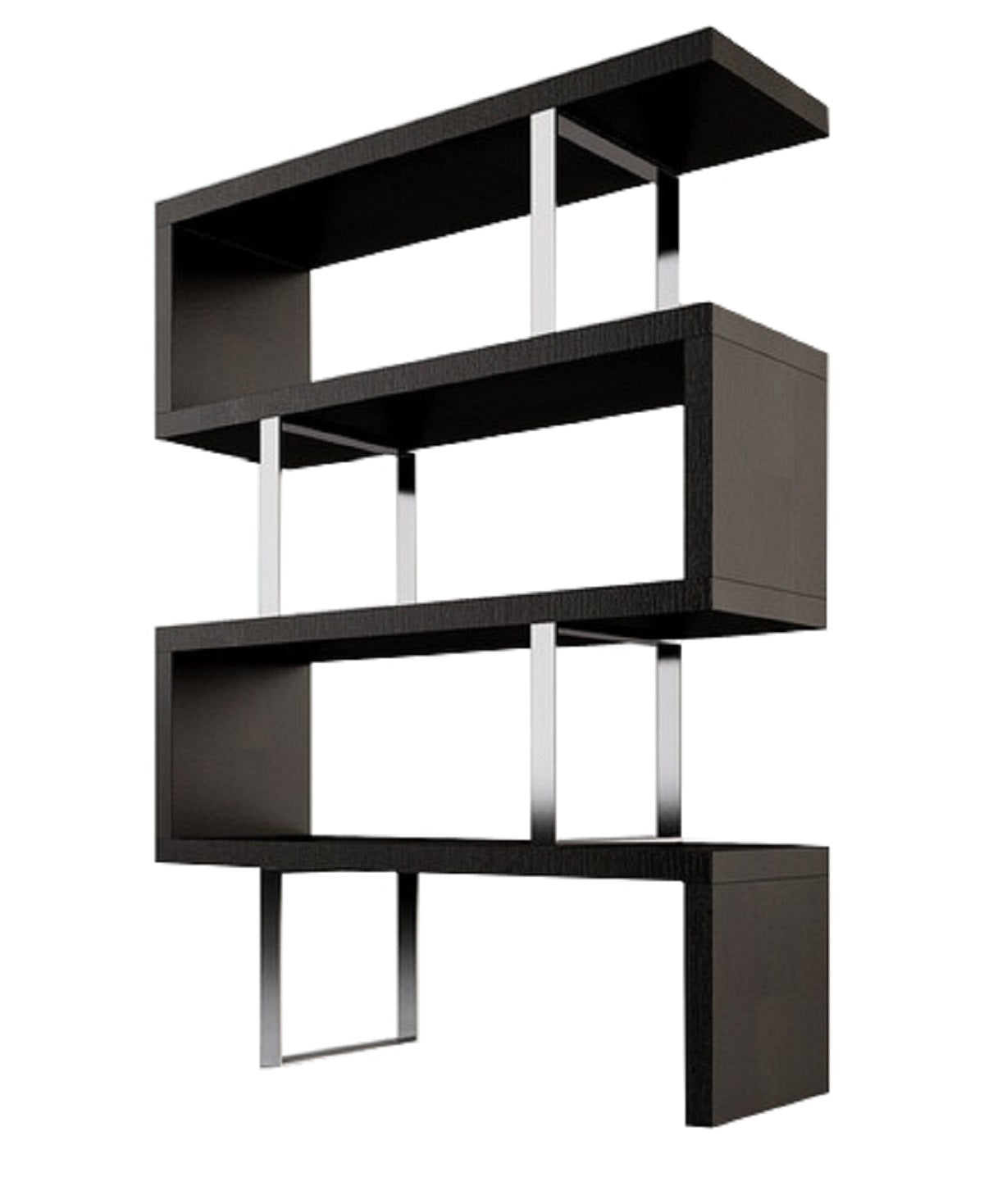 The Mercer 67" Stealth Black & Silver Executive Gallery Etagere