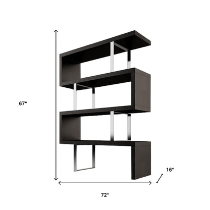 The Mercer 67" Stealth Black & Silver Executive Gallery Etagere