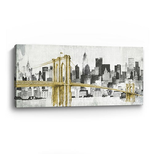 The Metropol Collection "NYC Golden Bridge" Skyline Canvas
