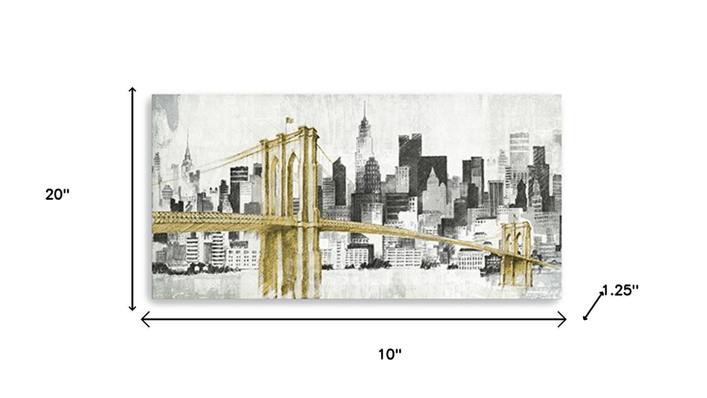 The Metropol Collection "NYC Golden Bridge" Skyline Canvas