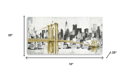 The Metropol Collection "NYC Golden Bridge" Skyline Canvas