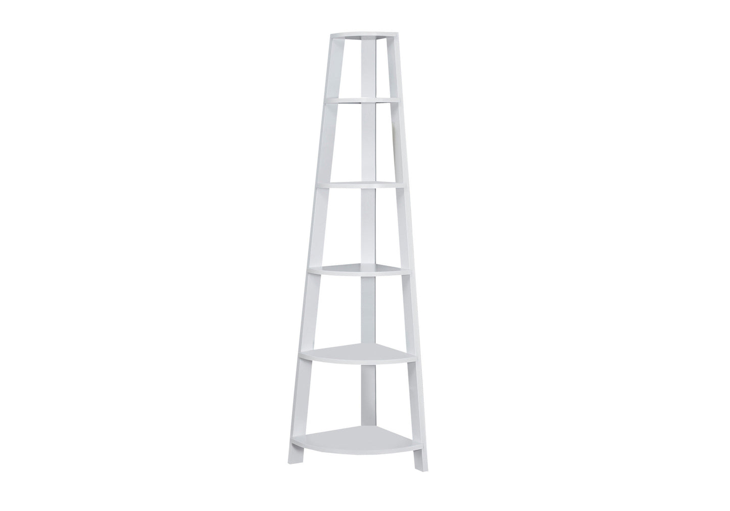 The Spire 71" Arctic White 5-Tier Executive Corner Library