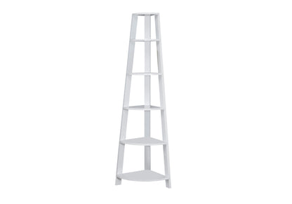 The Spire 71" Arctic White 5-Tier Executive Corner Library