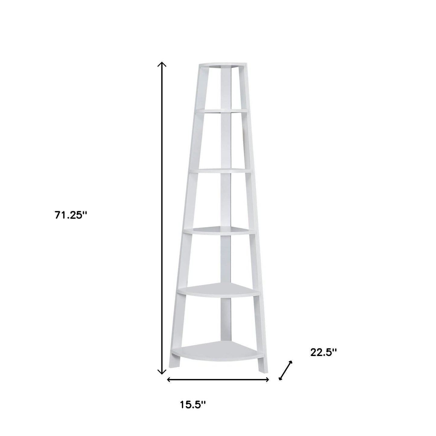 The Spire 71" Arctic White 5-Tier Executive Corner Library