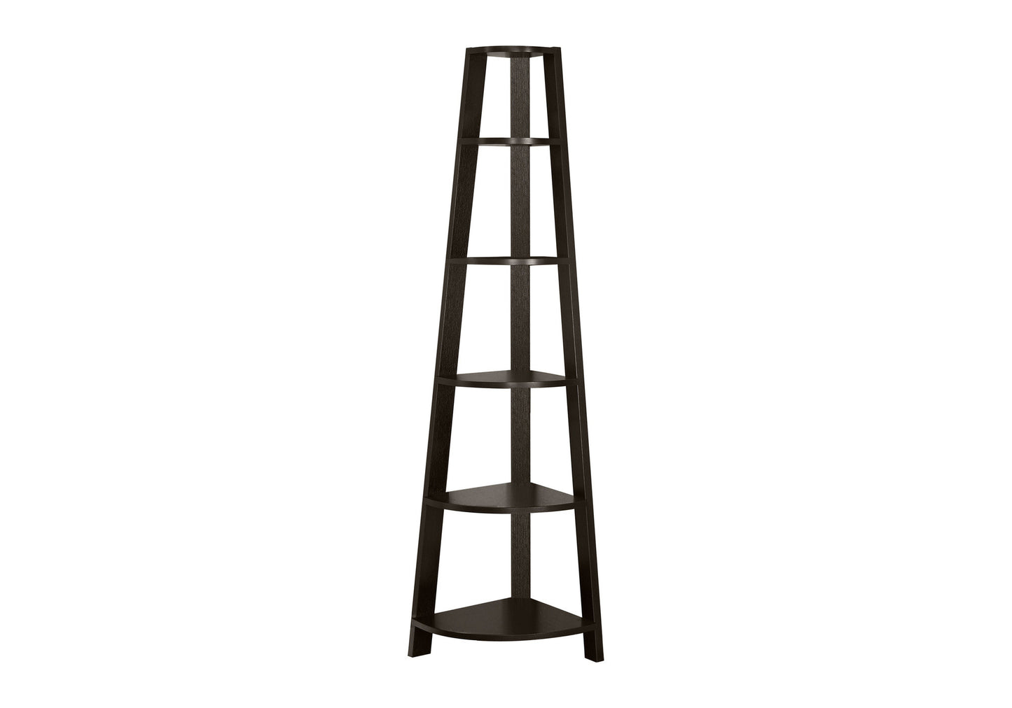 The Spire 71" Espresso Matte 5-Tier Executive Corner Library
