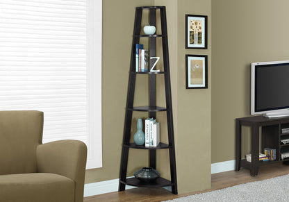 The Spire 71" Espresso Matte 5-Tier Executive Corner Library