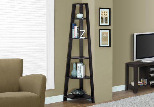 Heritage Espresso Spire | 71" Five-Tier Executive Library
