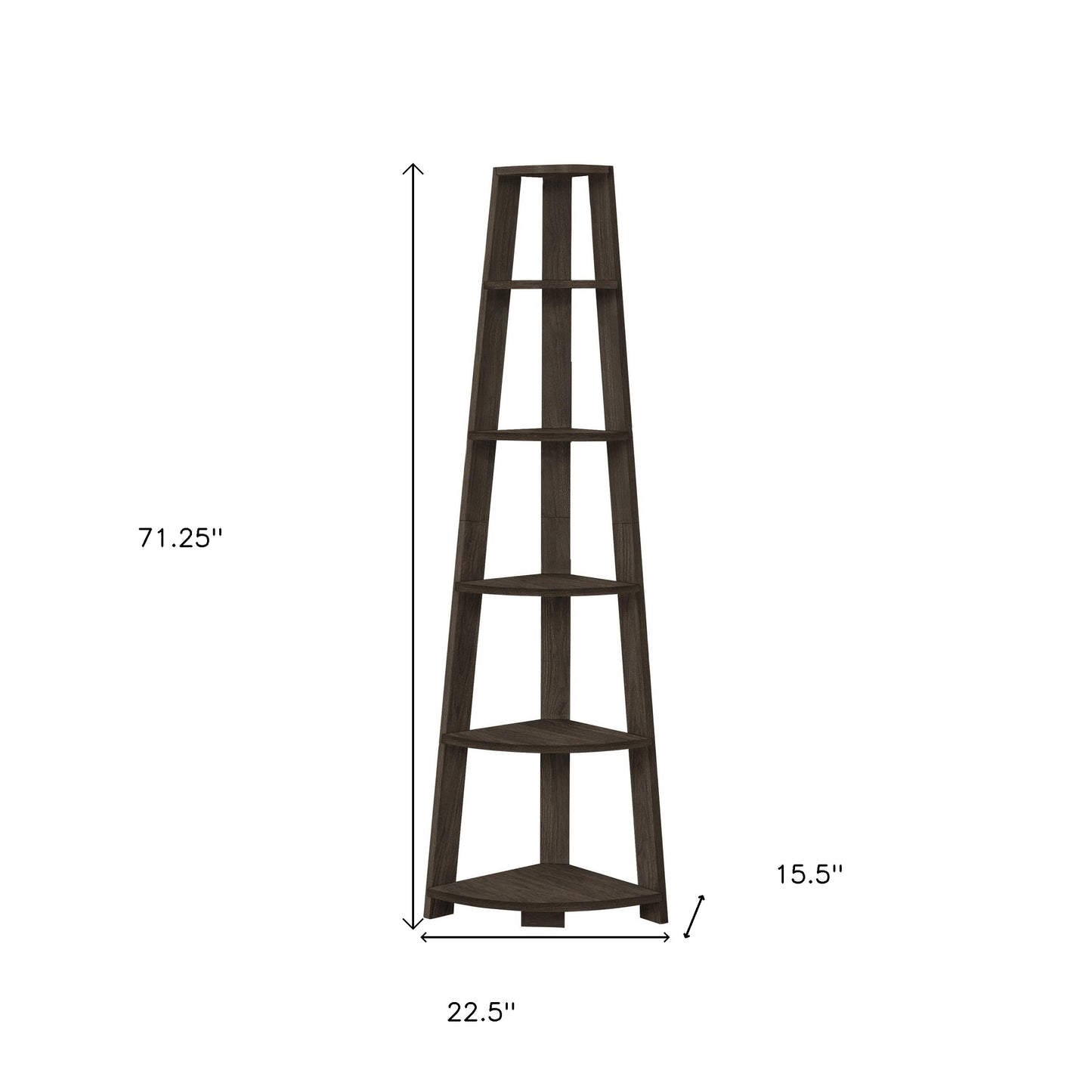 The Spire 71" Golden-Oak 5-Tier Executive Corner Library