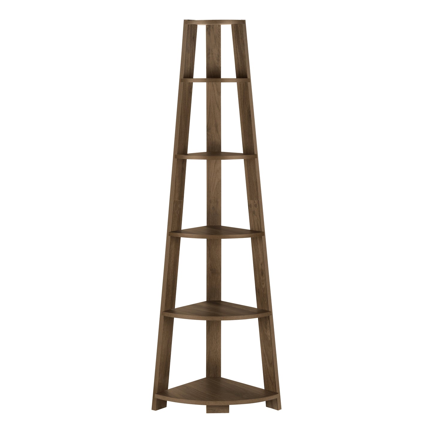 The Spire 71" Mahogany-Brown 5-Tier Executive Corner Library