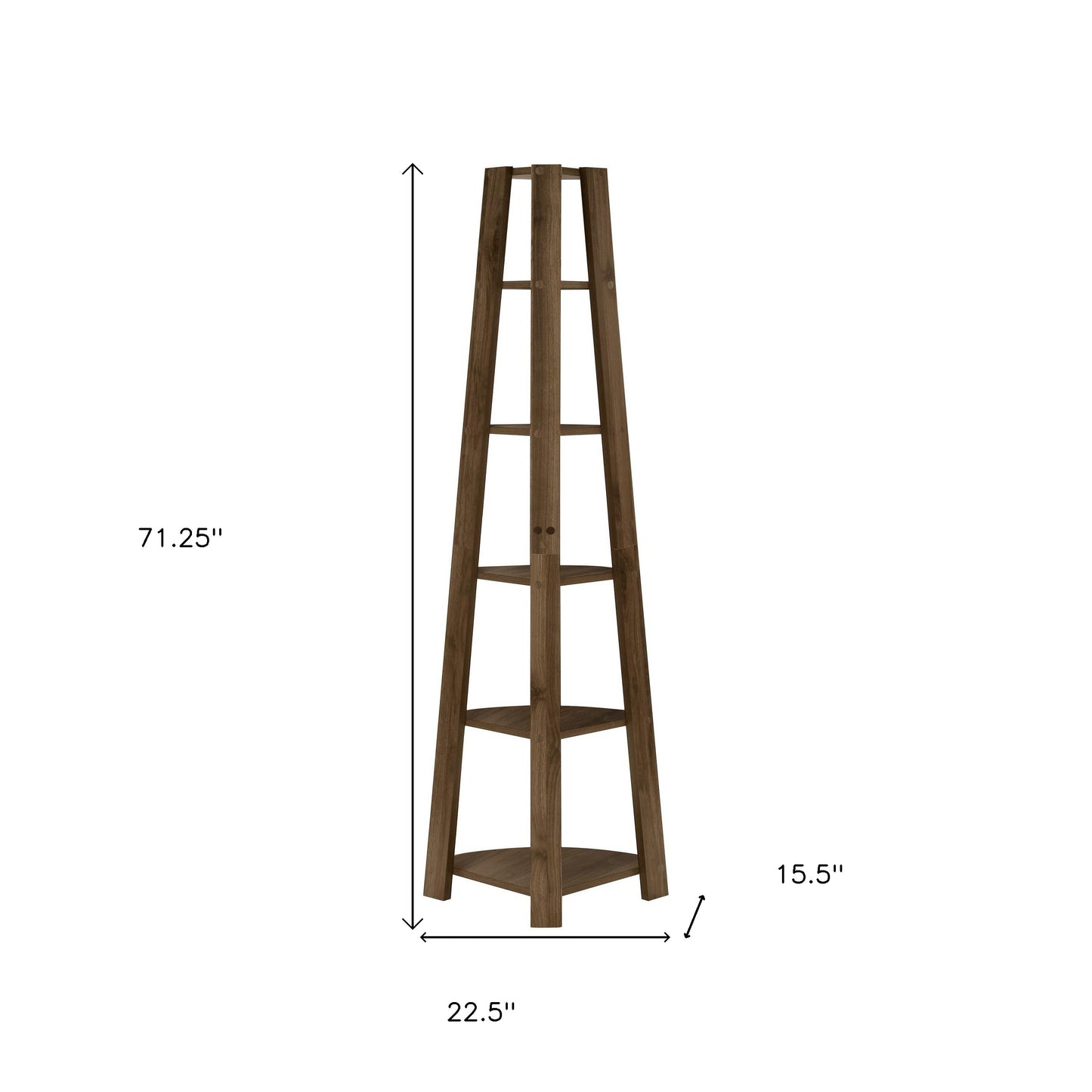The Spire 71" Mahogany-Brown 5-Tier Executive Corner Library