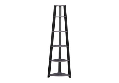 The Spire 71" Steel-Gray Matte 5-Tier Executive Corner Library