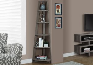 The Spire 71" Slate-Taupe 5-Tier Executive Corner Library