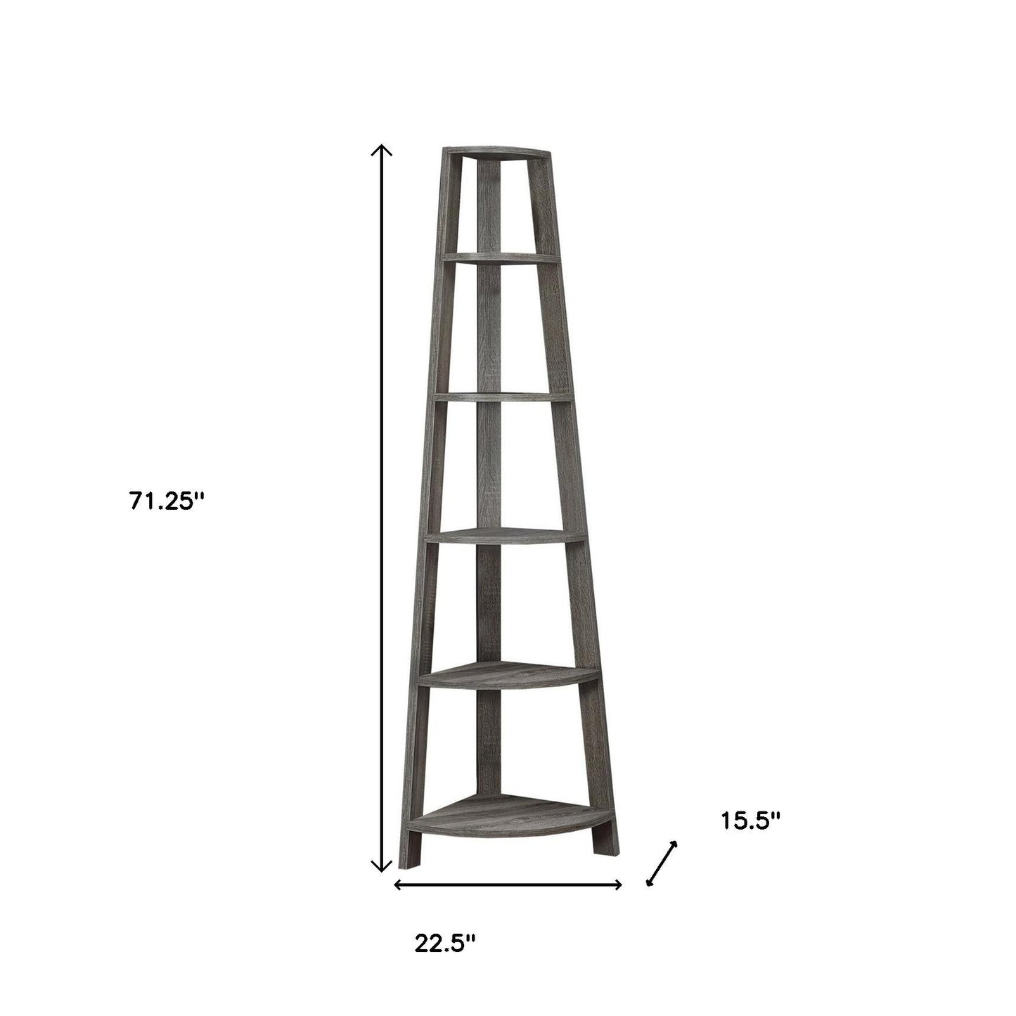 The Spire 71" Slate-Taupe 5-Tier Executive Corner Library
