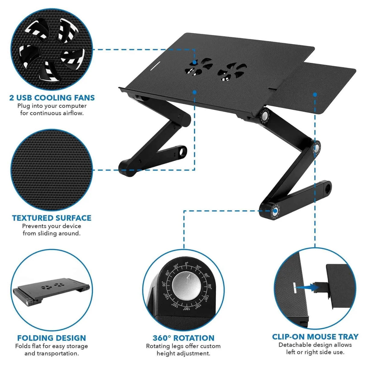 Aero-Flow Mobile Command Tray | Active-Cooling Sit-Stand Suite