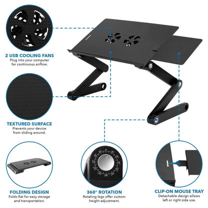 Aero-Flow Mobile Command Tray | Active-Cooling Sit-Stand Suite