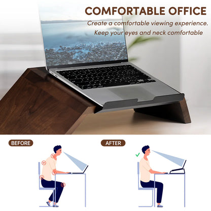 Wooden Laptop Stand | Ergonomic Minimalist Desk Riser