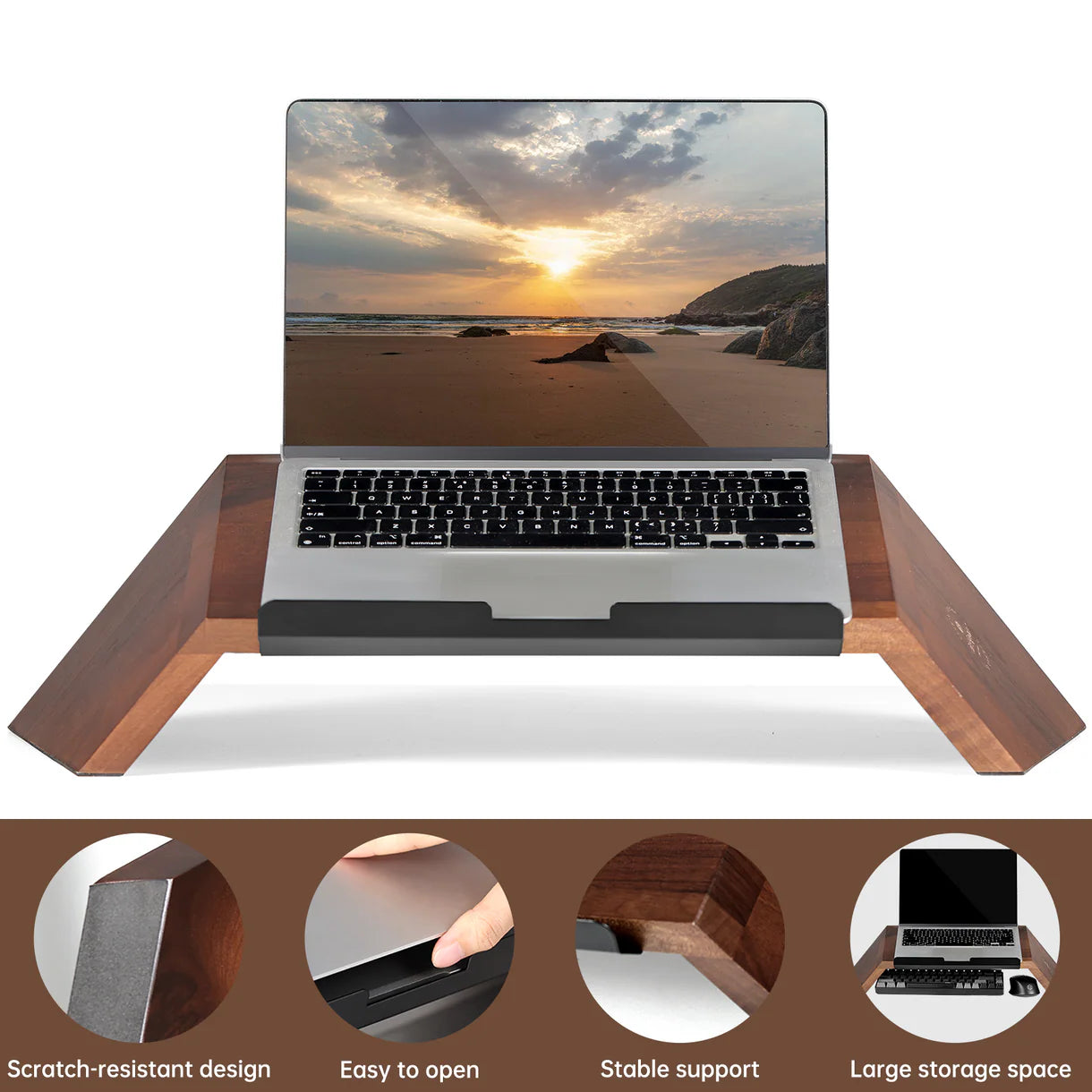 Wooden Laptop Stand | Ergonomic Minimalist Desk Riser