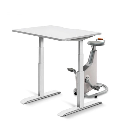 Omni Ampera Kinetic Bike Desk - Glacier White