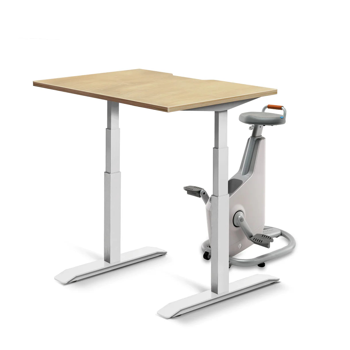 Omni Ampera Kinetic Bike Desk - Glacier White