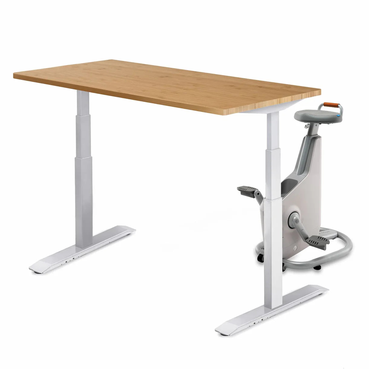 Omni Ampera Kinetic Bike Desk - Glacier White