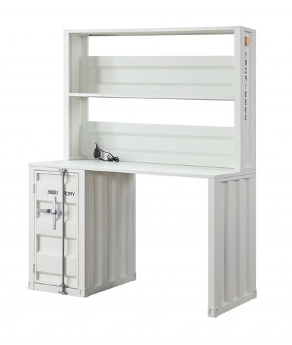 The Thorne 47" White Metal Executive Desk with Hutch
