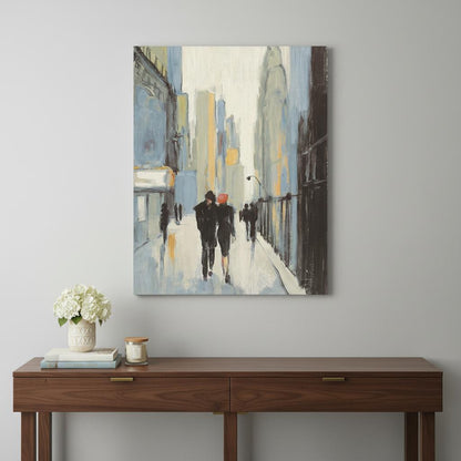 Urban Fluidity | 20" x 16" Watercolor Cityscape Canvas