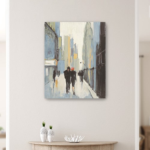 Urban Fluidity | 20" x 16" Watercolor Cityscape Canvas