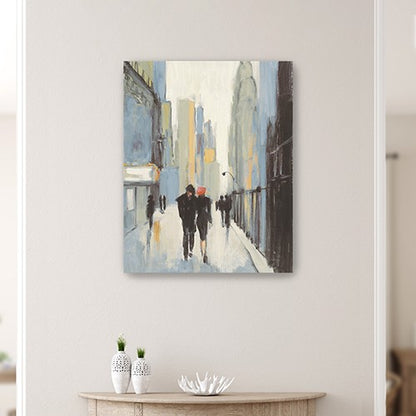 Urban Fluidity | 20" x 16" Watercolor Cityscape Canvas