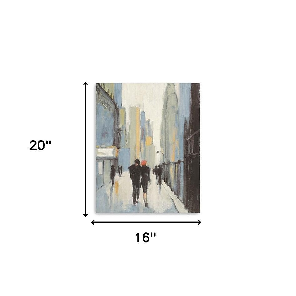 Urban Fluidity | 20" x 16" Watercolor Cityscape Canvas