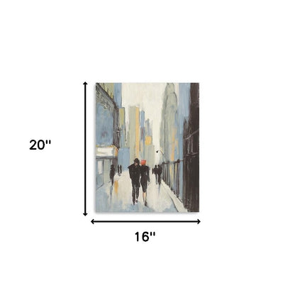 Urban Fluidity | 20" x 16" Watercolor Cityscape Canvas