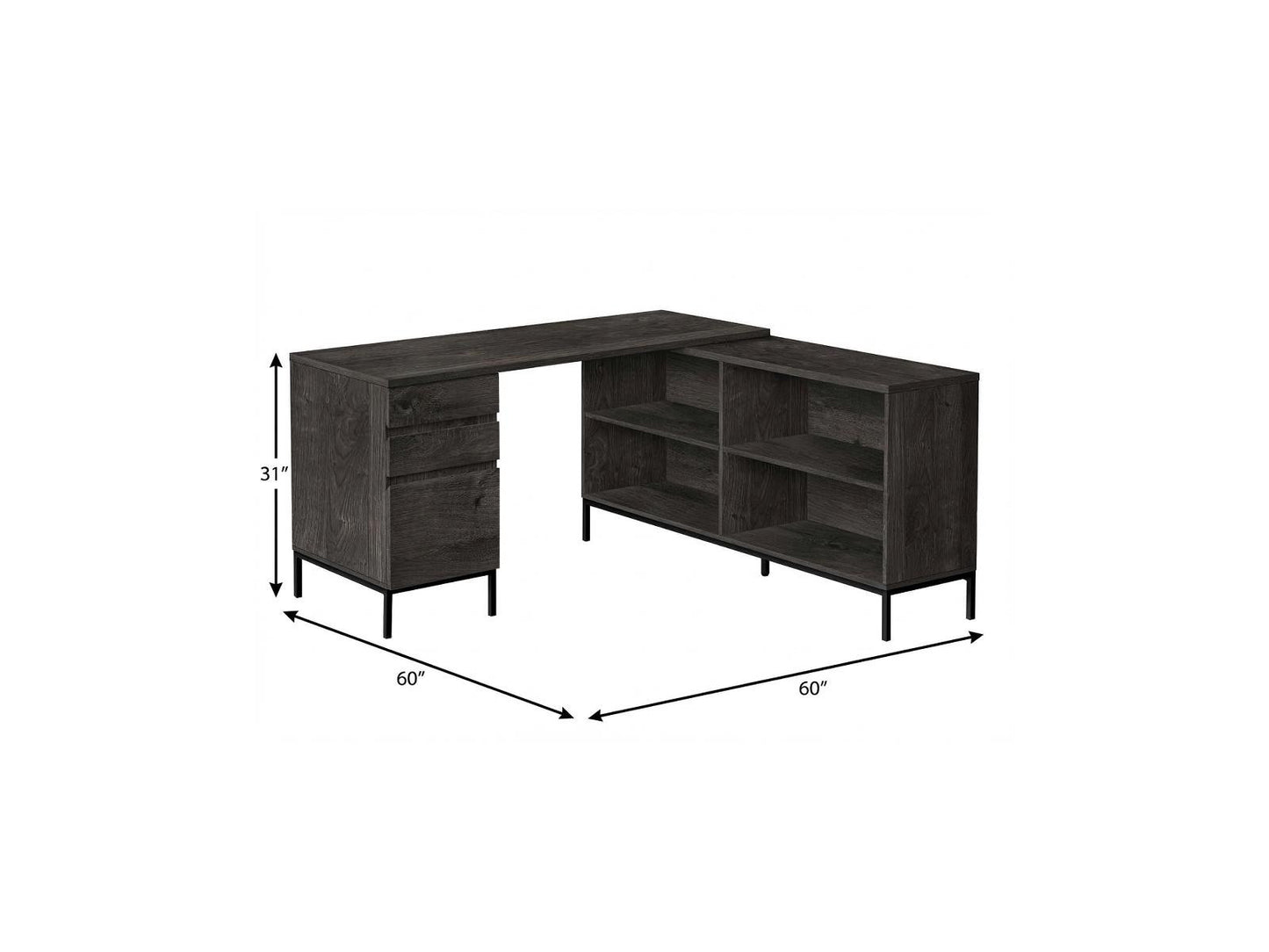 The Vane 60" Executive L-Shaped Desk