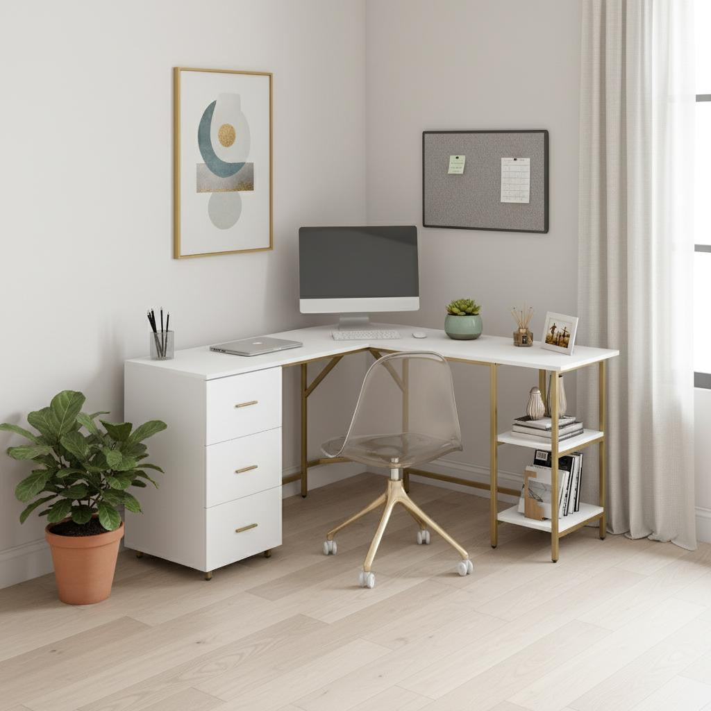 The Apex 59" L-Shaped Executive Desk