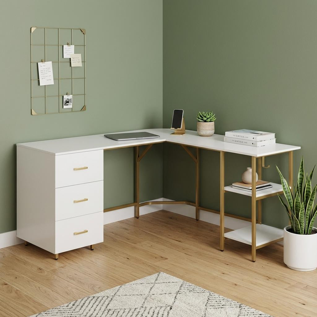 The Apex 59" L-Shaped Executive Desk
