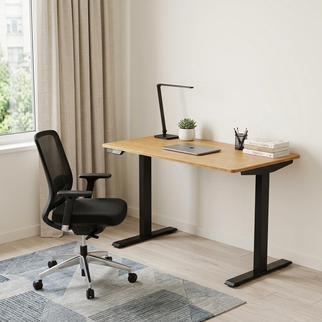 The Helios 60" Bamboo Electric Standing Desk