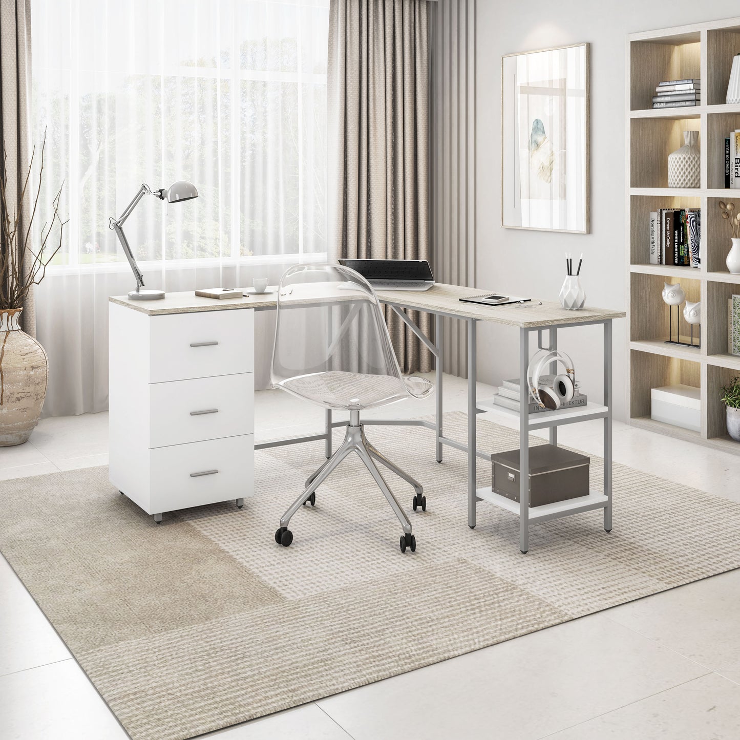 The Apex 59" L-Shaped Executive Desk