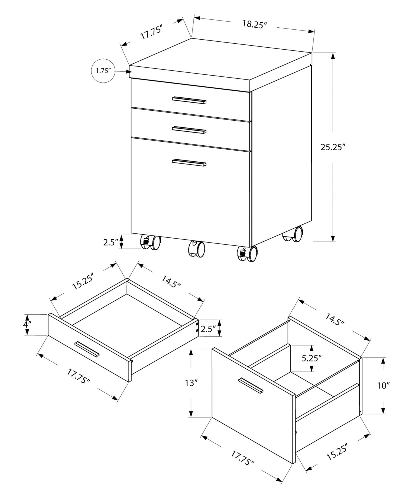 Soren 25" Executive File Pedestal