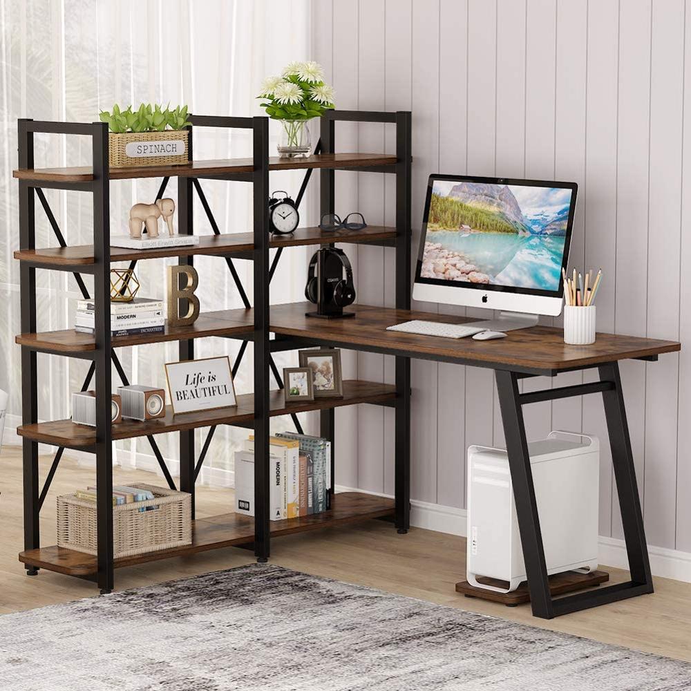 Finest Dynamics Office Desk with 10 Storage Shelves