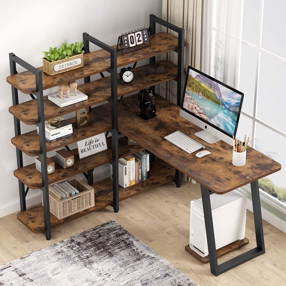 Finest Dynamics Office Desk with 10 Storage Shelves