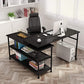 Finest Dynamics Office Desk with 360° Rotating Table with Storage Shelves