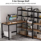 Finest Dynamics L Shaped Office Desk with 5 Storage Shelves